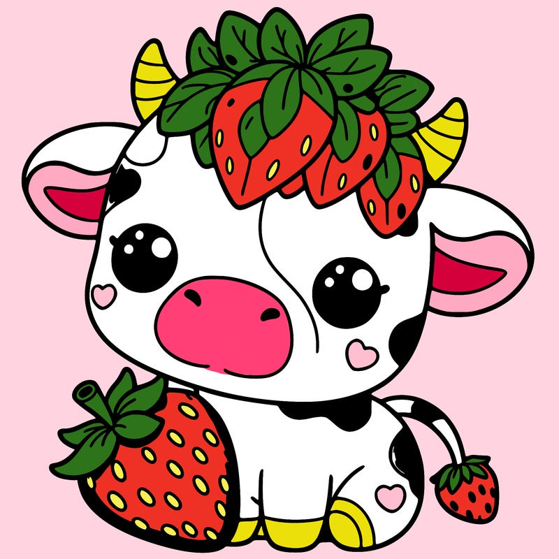 cute strawberry cow