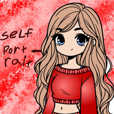 girl with long hair and a crop top with a sweater