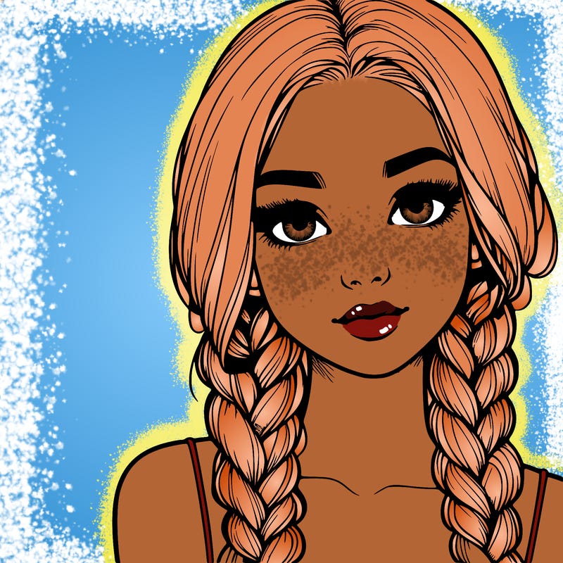 realistic girl with braids