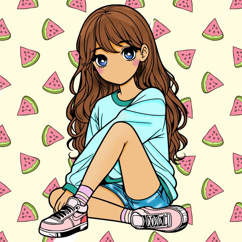 girl sitting realistic