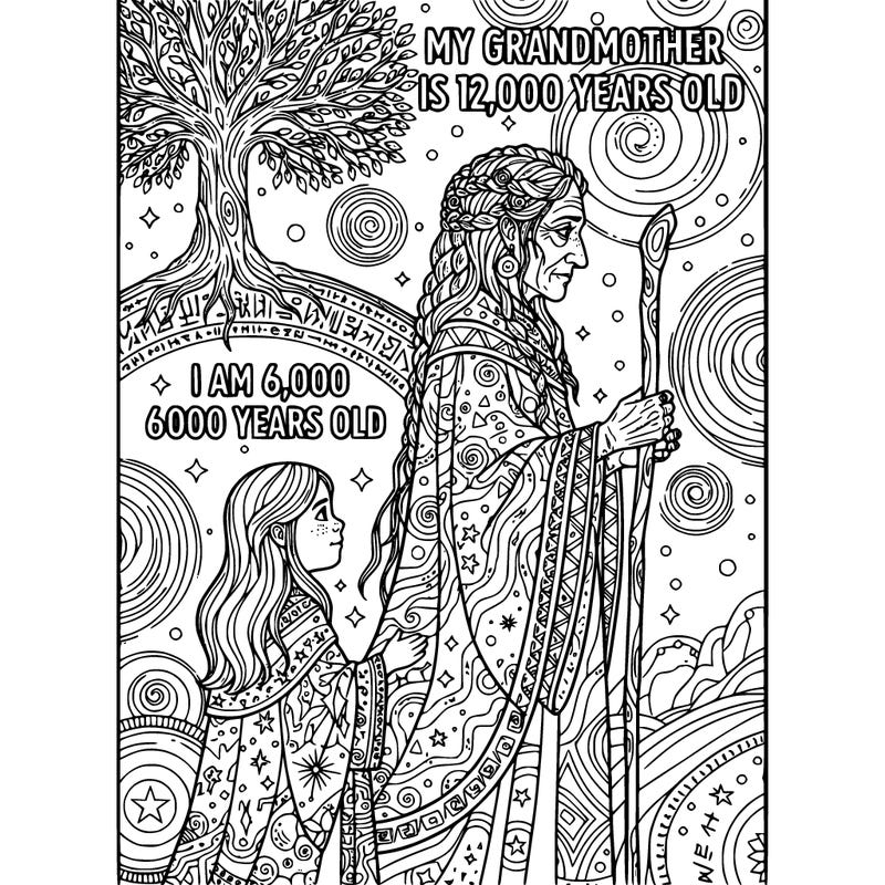 my grandmother is 12,000 years old and i am 6,000 years old.