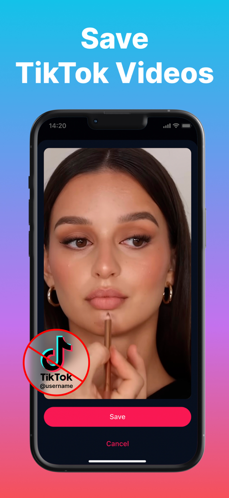 A smartphone interface showing the EasyTox app saving a TikTok video without its watermark