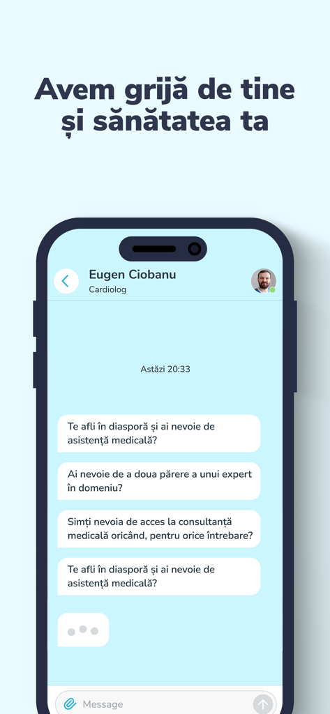 Um smartphone exibindo a tela de chat do aplicativo x.doctor com um profissional médico para uma consulta remota.