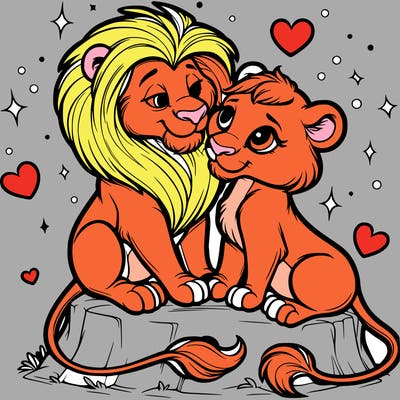 lion and lioness inlove