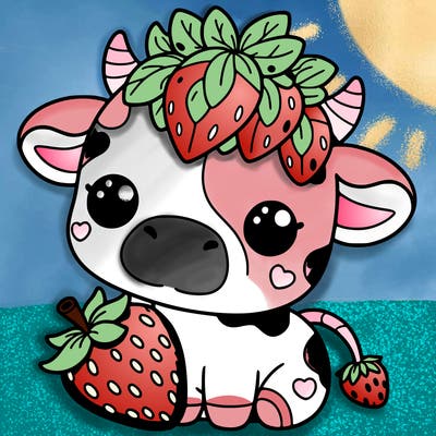 cute strawberry cow