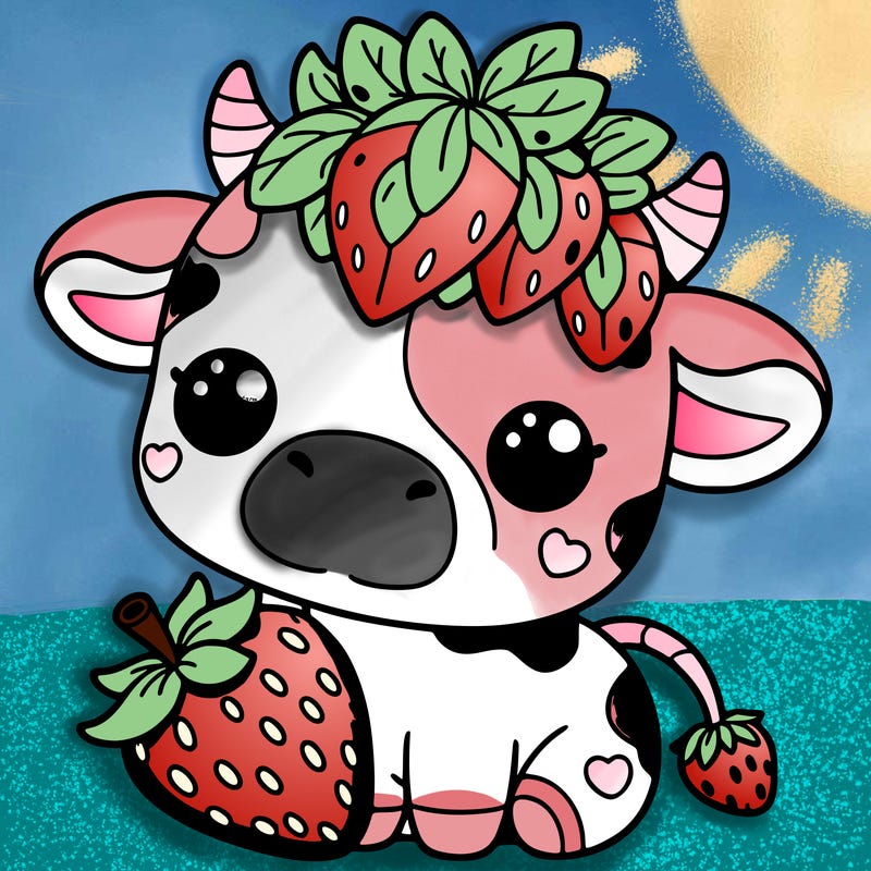 cute strawberry cow