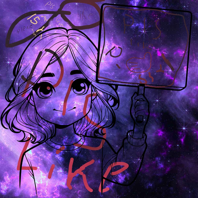 realistic girl holding up a sign