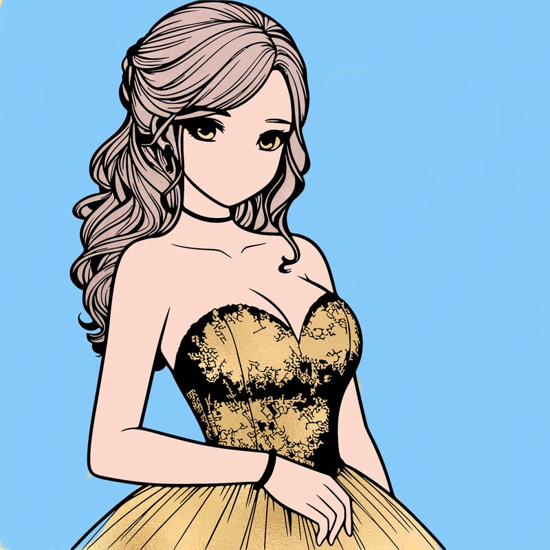 realistic girl in prom dress
