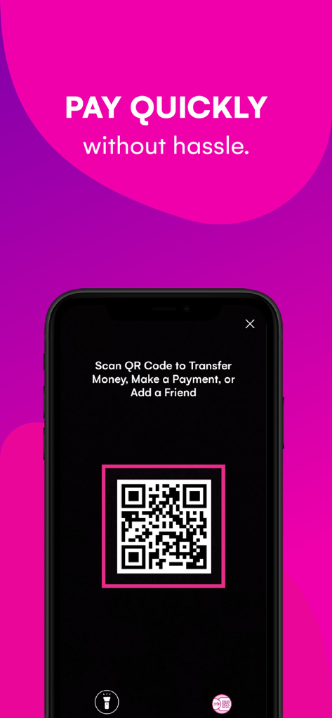 Pi Pay - Pi Pay mobile app interface for scanning QR codes to transfer money and make payments