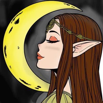 a realistic moon elf