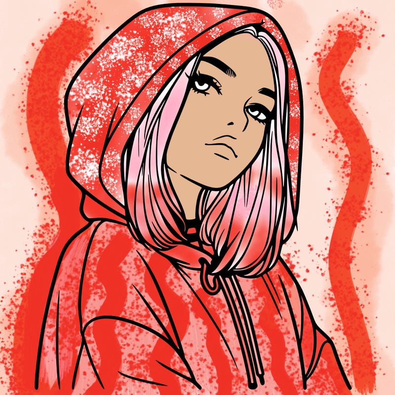 a realistic girl in a hoodie