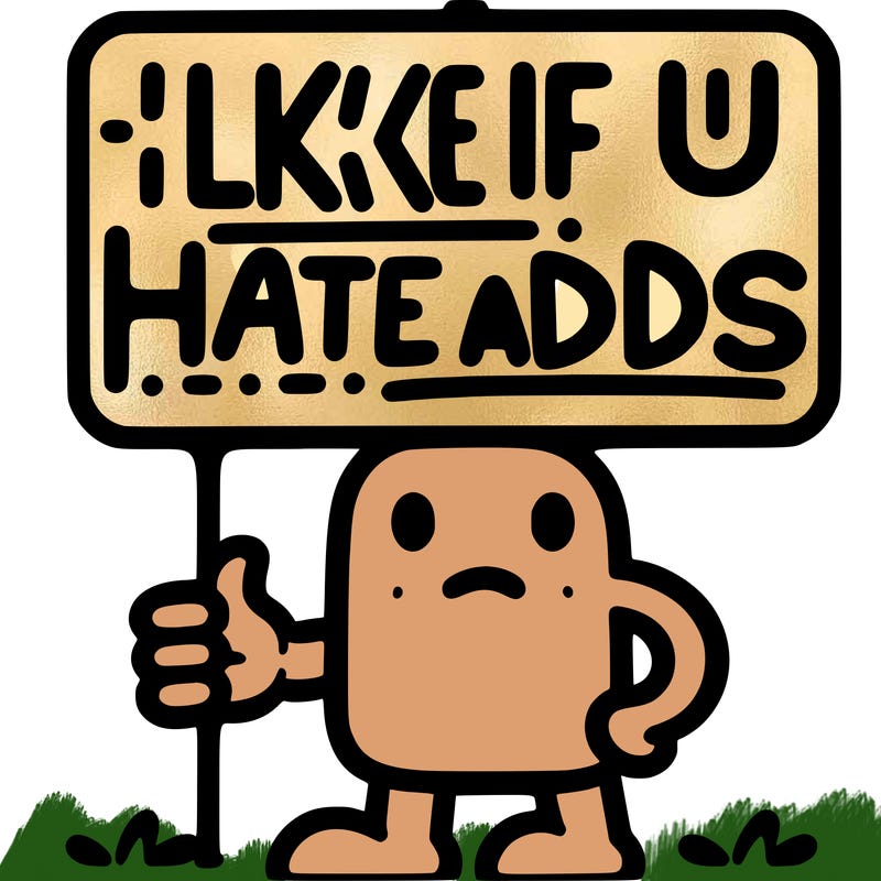 sign that says like if u hate adds