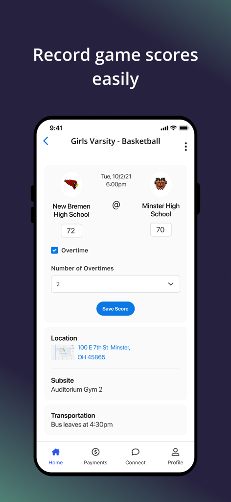 Arbiter - Entering high school basketball scores on the Arbiter mobile app