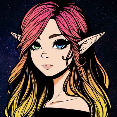 elf girl realistic dark fantasy