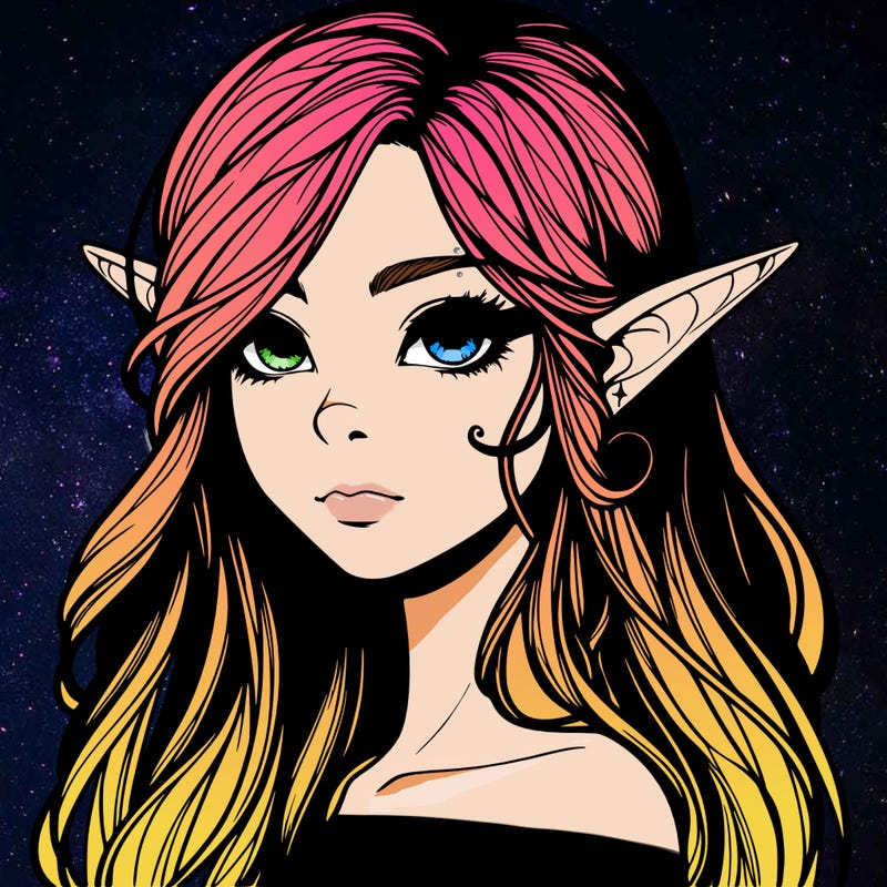 elf girl realistic dark fantasy