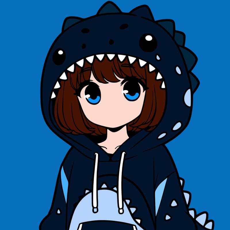 girl with dinosaur hoodie