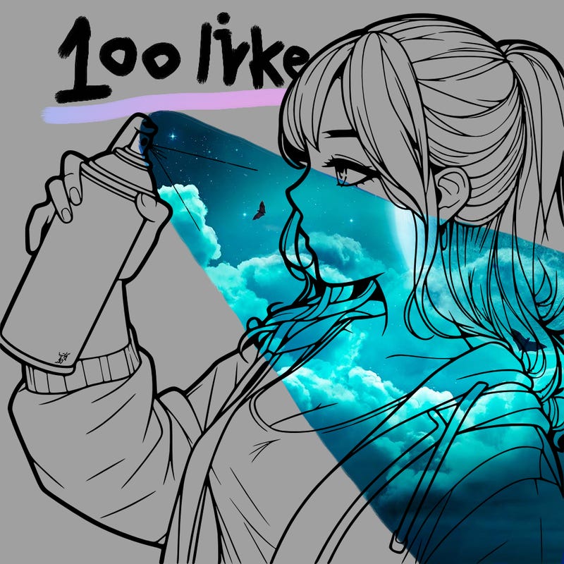 a realistic girl spray, painting