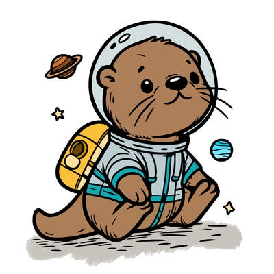 otter in a space suit