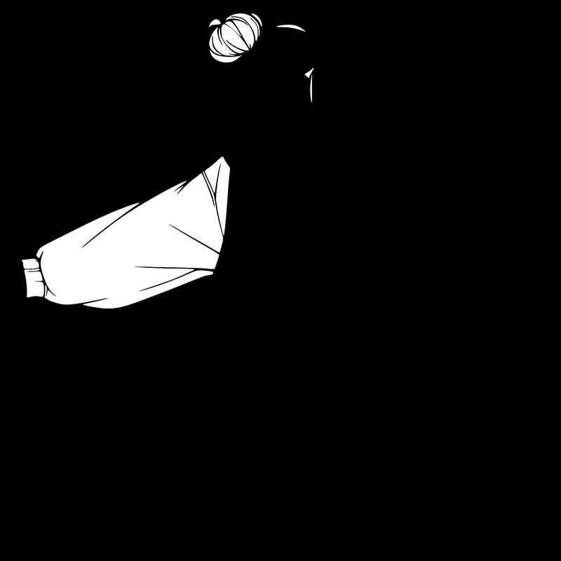 realistic girl jumping with a bun and oversized sweatshirt