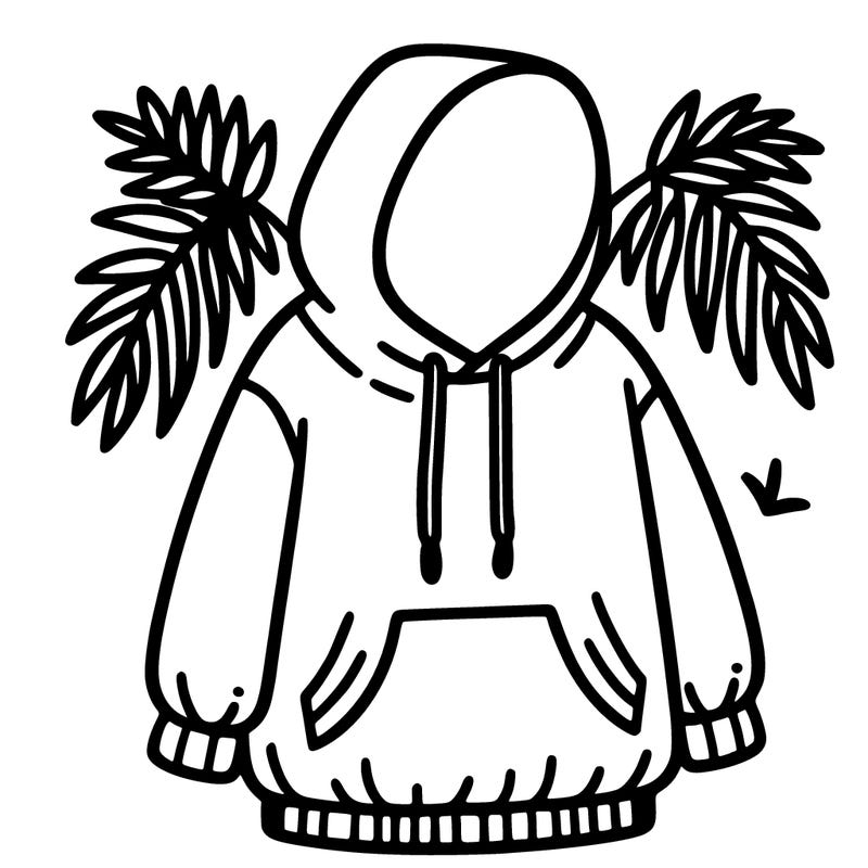 pink palm puff hoodie