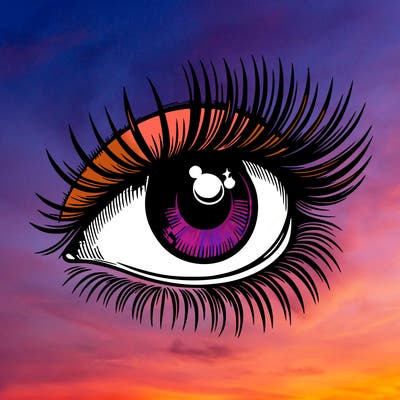 realistic eye long eylashes