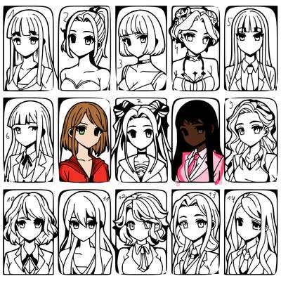 girls that look diffrent anime