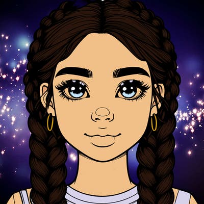 realistic girl with braids