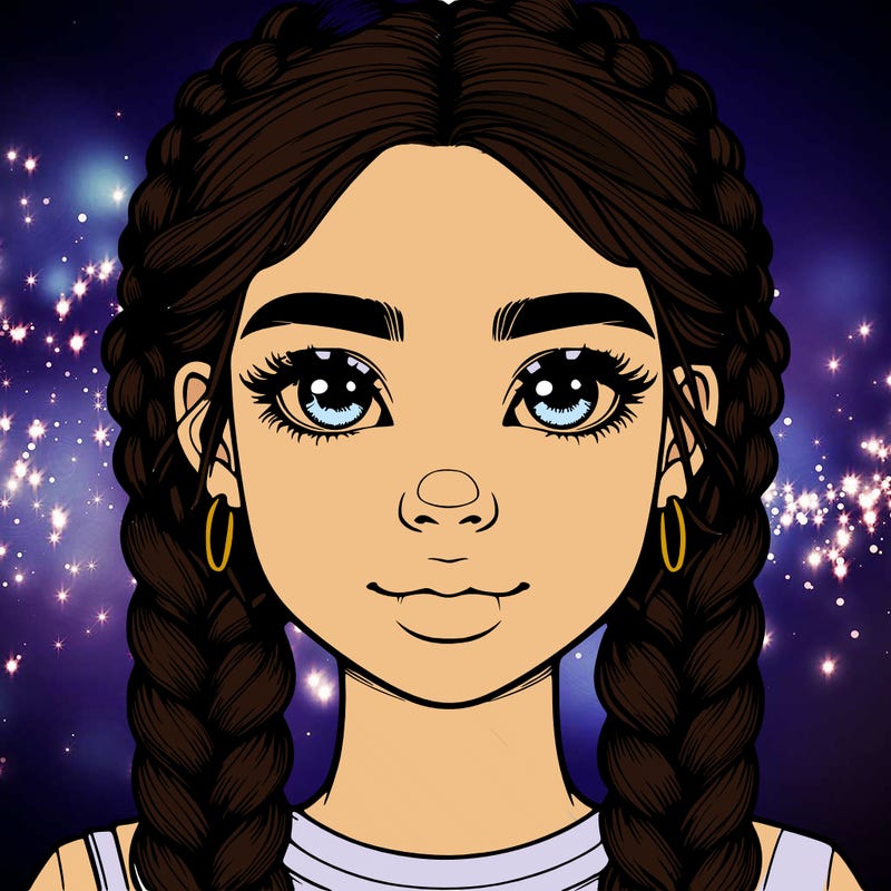 realistic girl with braids