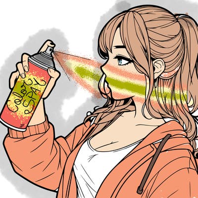 a realistic girl spray, painting
