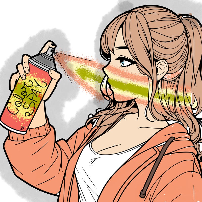 a realistic girl spray, painting