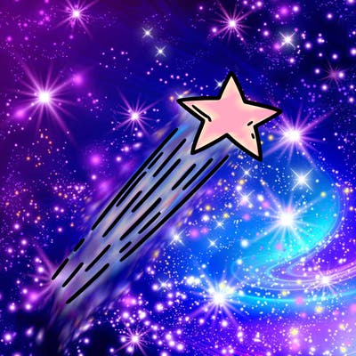 a shooting star in the sky