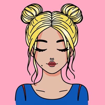 woman with hair buns