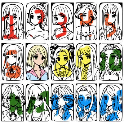 girls that look diffrent anime