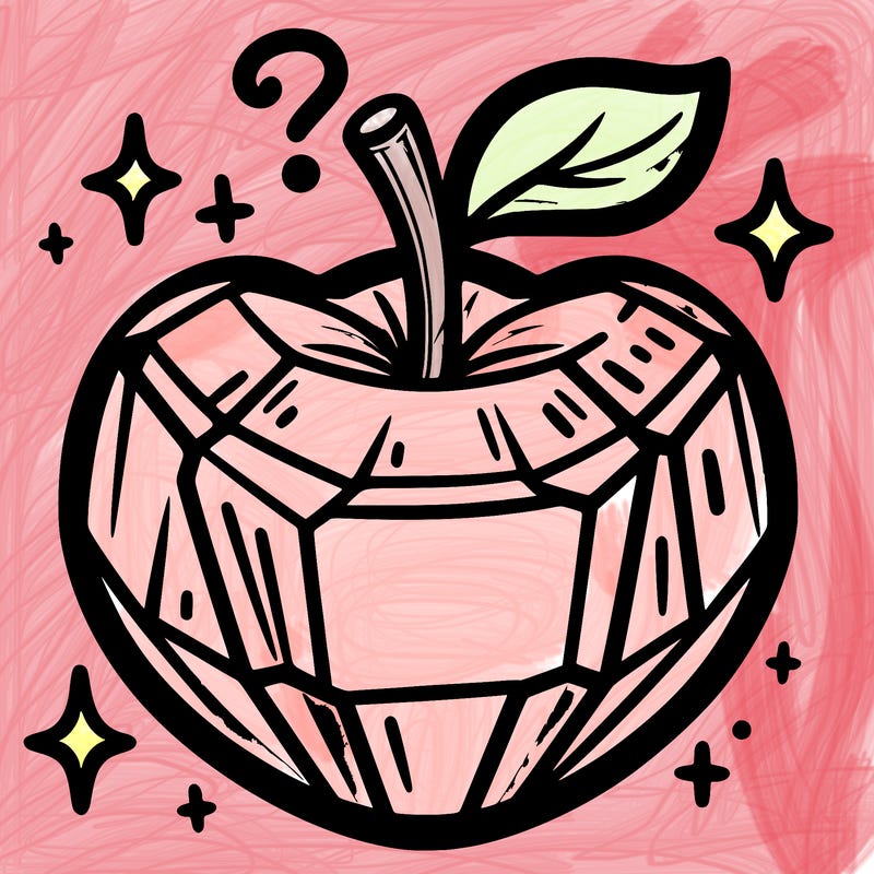 very shiny crystal apple