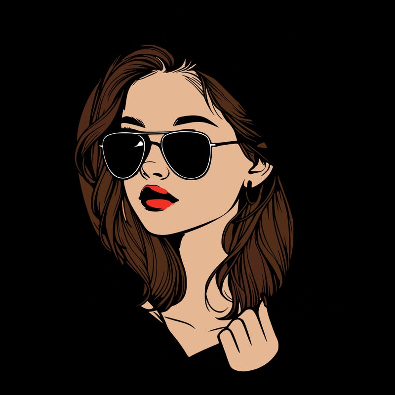 realistic teenage girl, wearing a hoodie and sunglasses