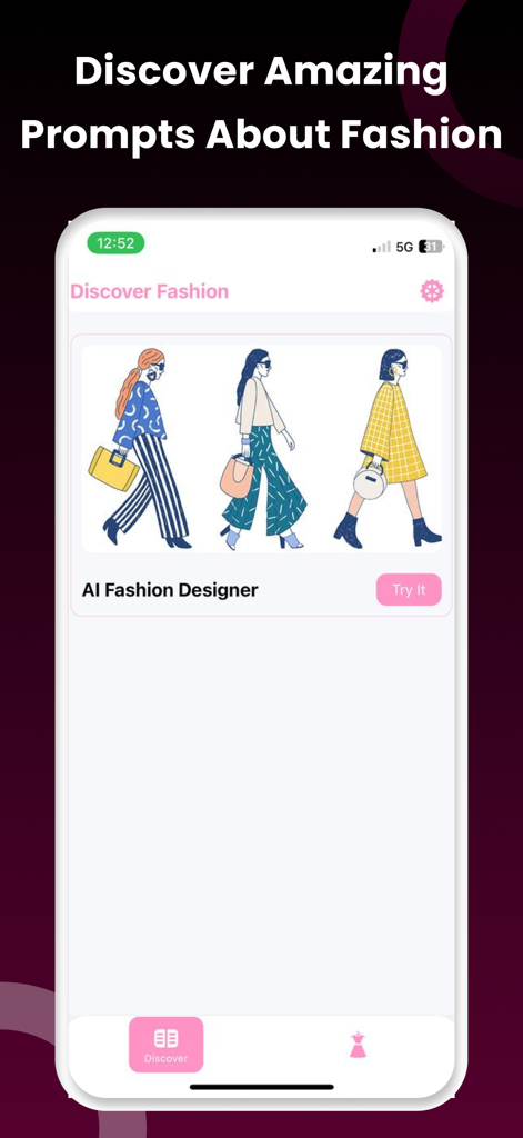AI Fashion Design Outfit Maker - AI Fashion Design Outfit Maker app interface showing fashion prompts and illustrations