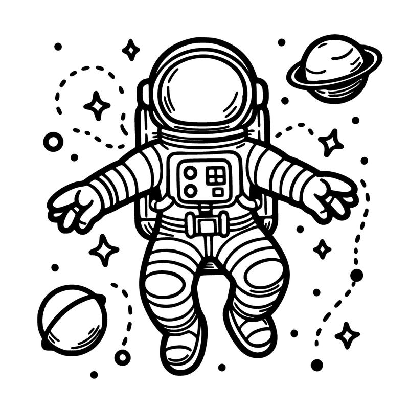 astronaut in space floating