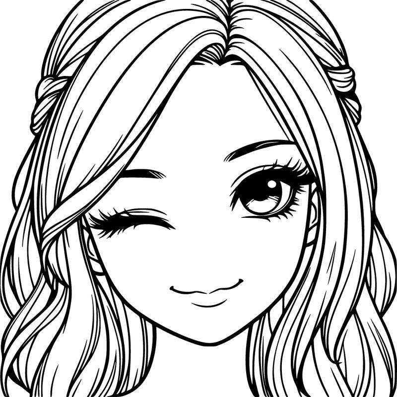 realistic girl winking