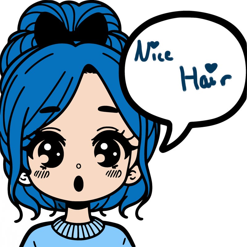 a girl with a word bubble by her mouth