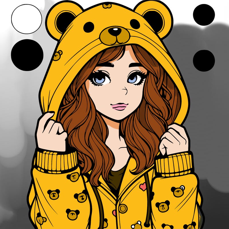 realistic girl in a animal pjs hoodie