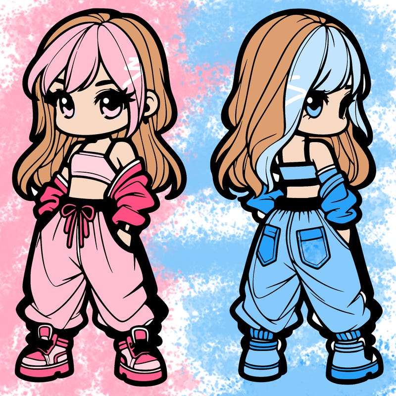 girl in crop top and baggy pants