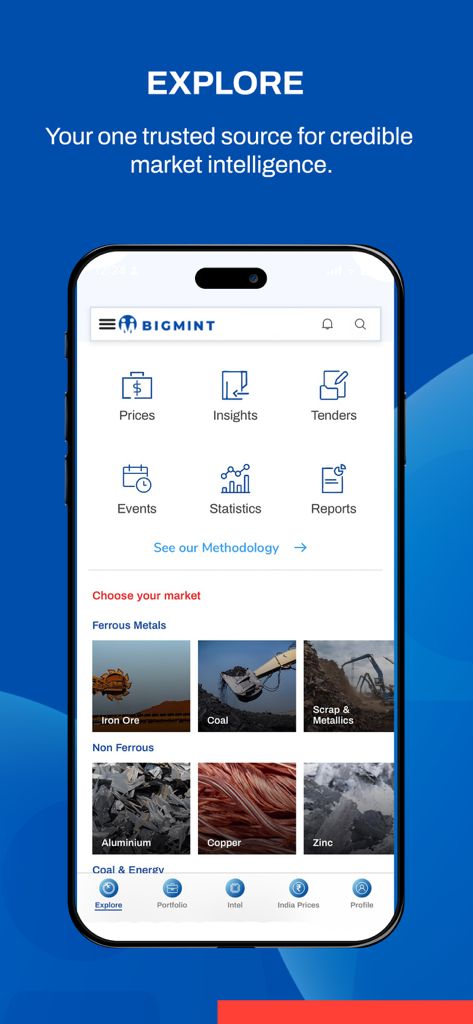 BigMint - BigMint mobile app dashboard for commodity market prices and intelligence