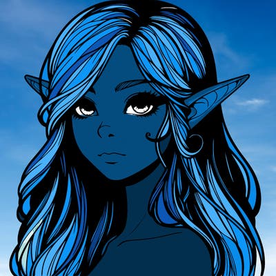 elf girl realistic dark fantasy