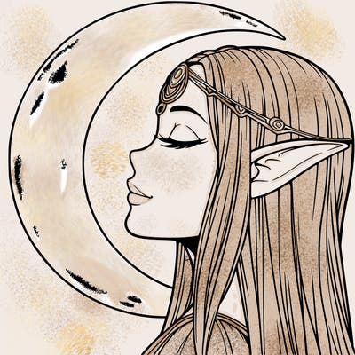 a realistic moon elf
