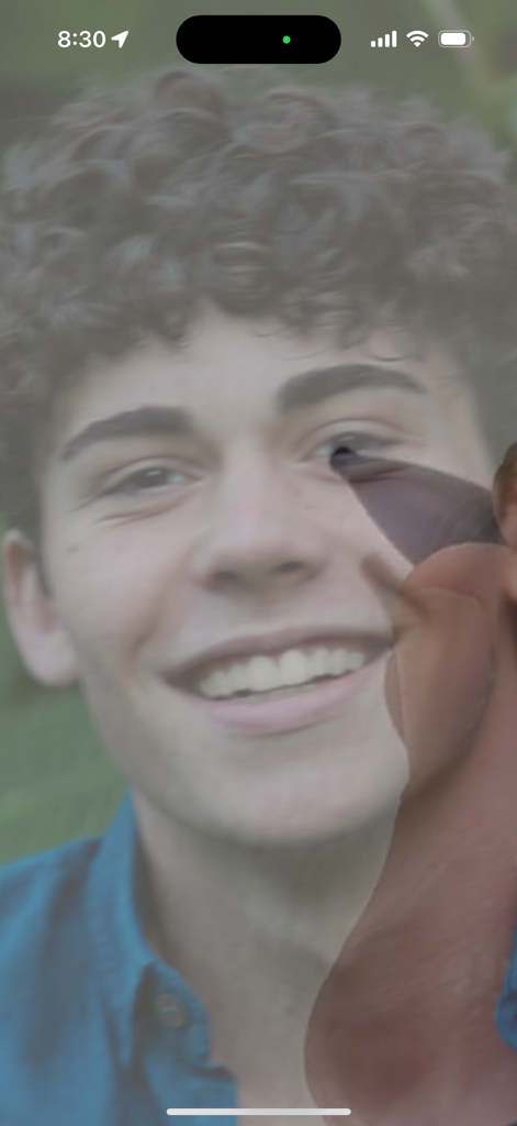 Image Tracer - Portrait of a young man being traced using the AR overlay feature in the Image Tracer app