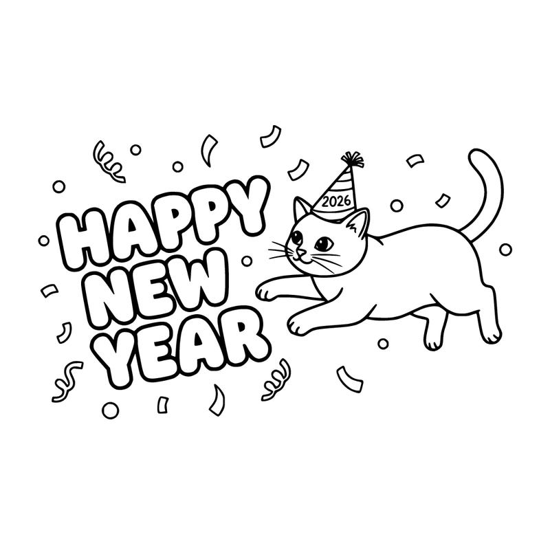 new year realistic cat 2026