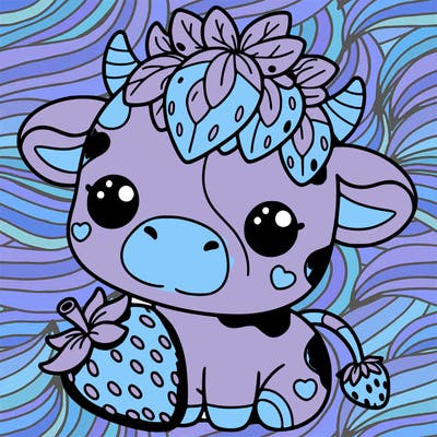 cute strawberry cow