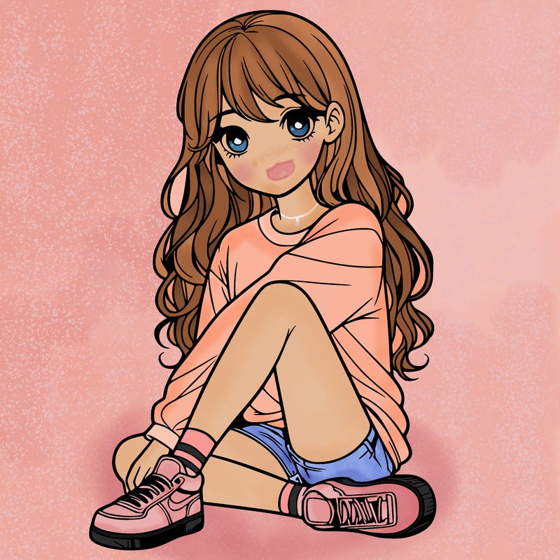 girl sitting realistic