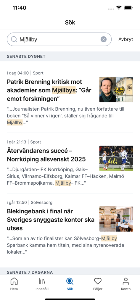 Search results for Mjallby in the Blekinge Lans Tidning local news app