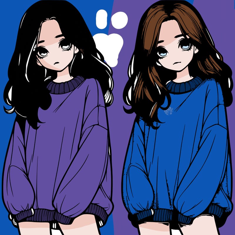 realistic girl with baggy sweater